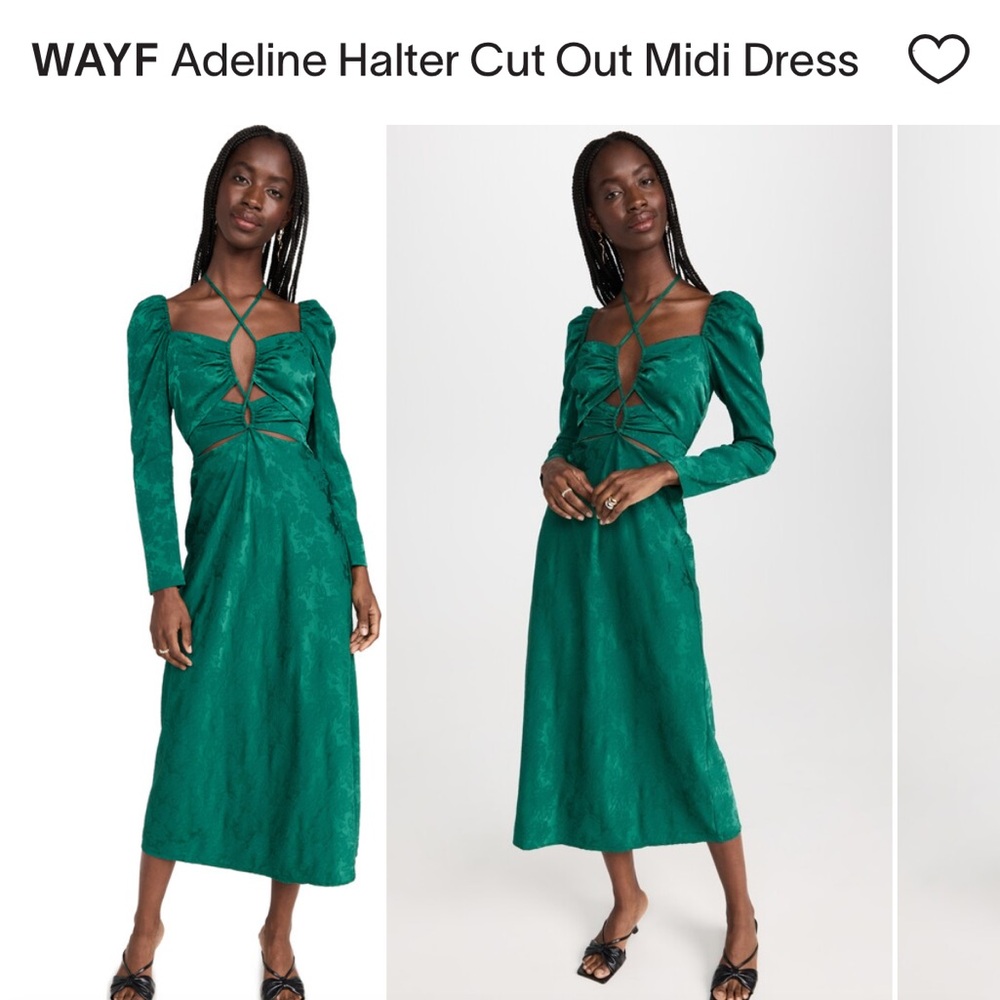Wayf Green cutout dress